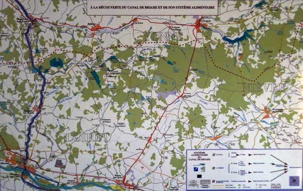Carte de l'alientation du canal d'Orléans