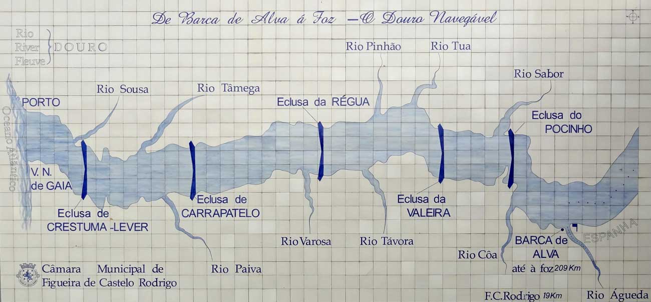 Carte du Douro navigable